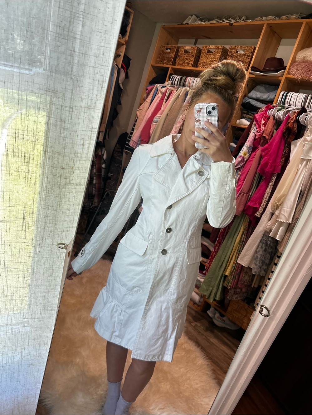 Calvin Klein White Trench Coat Dress size XS